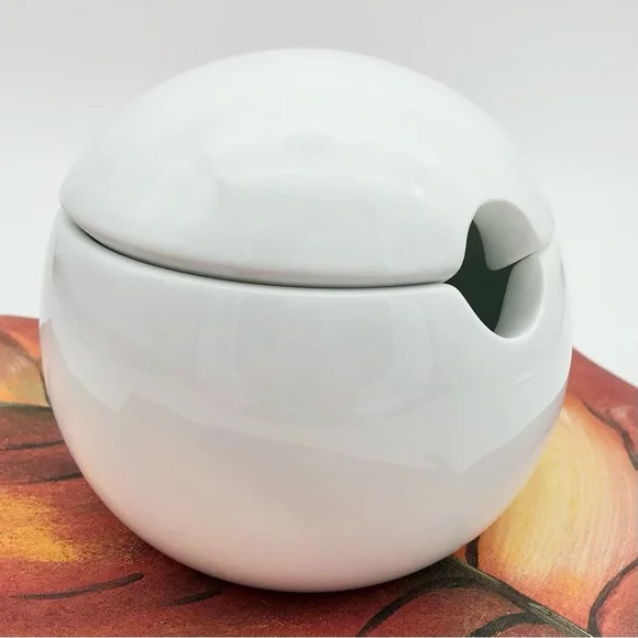 Joseph Joseph by Morph White Heavy Ceramic Lidded Orb Mortar Missing Pestle